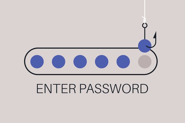Fishing hook grabbing information from a password entry